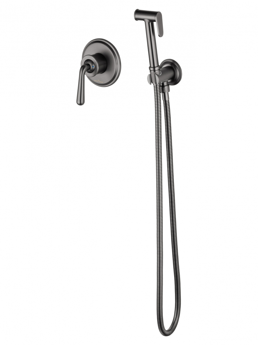 Смеситель с гигиеническим душем встраиваемый WONZON & WOGHAND STEAM, Темный графит (WW-88849008-BGM)