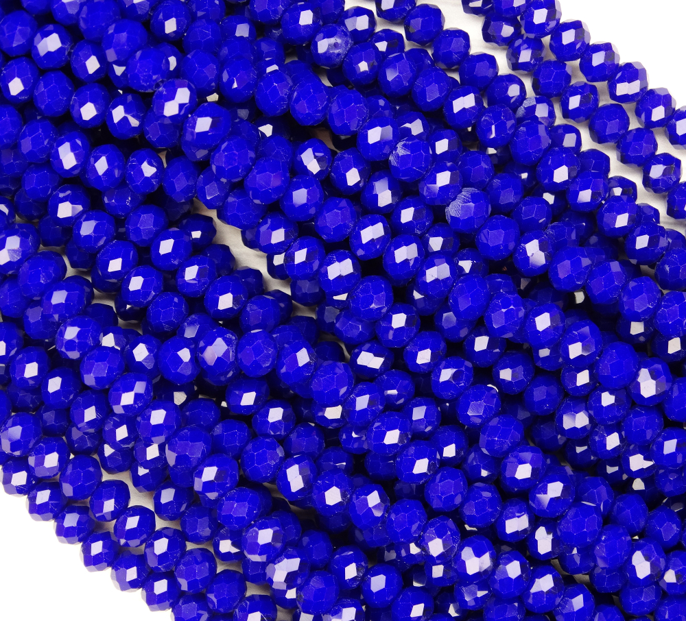 БН025НН46 Хрустальные бусины "рондель", цвет: темно-синий непроз., 4х6 мм, кол-во: 58-60 шт.