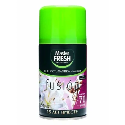Освежитель воздуха сменный баллон Нежность хлопка и лилии 250 мл Master FRESH