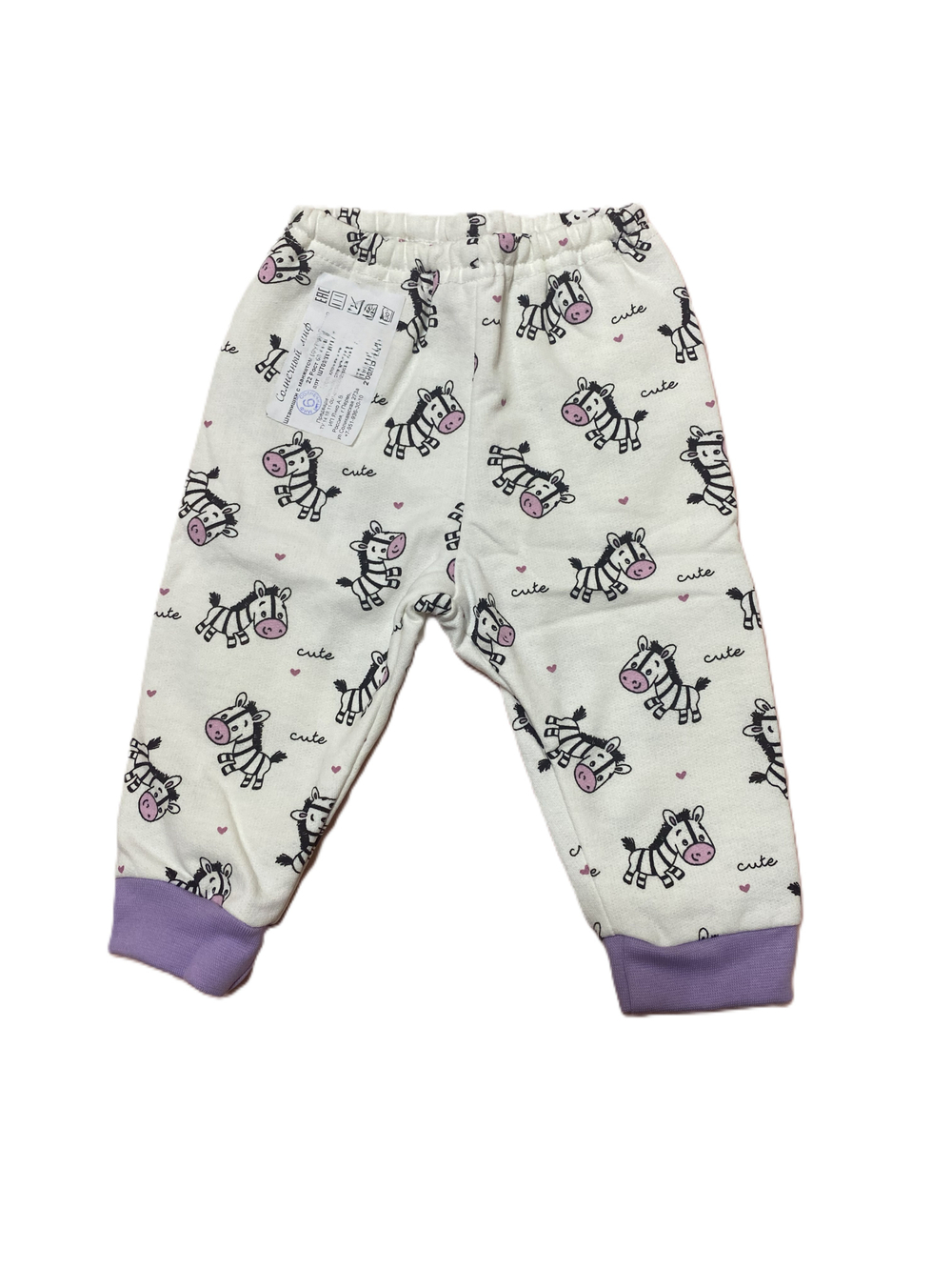 Штанишки с манжетом на резинке из футера (100% хлопок с начесом) на рост 68 см