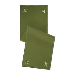 Дорожка на стол fancy bows оливкового цвета из коллекции essential, 45x150 см
