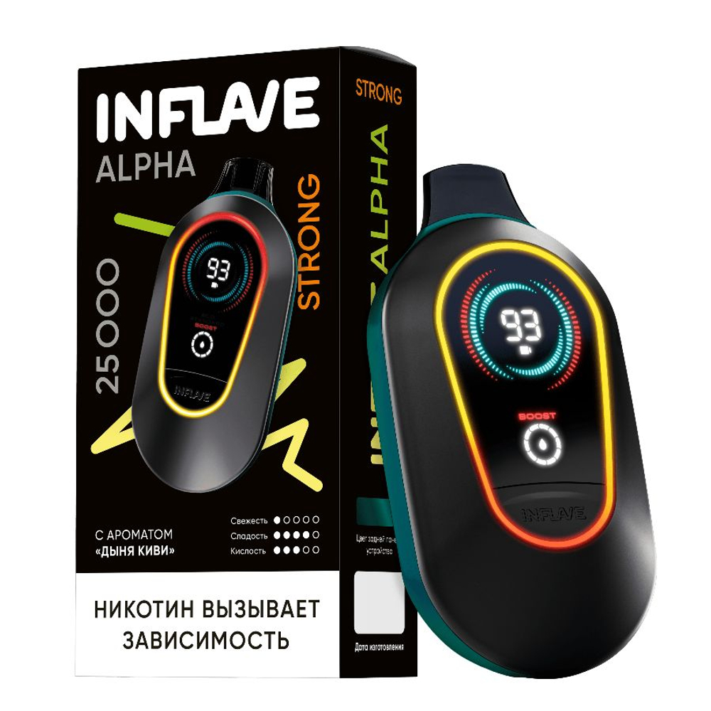 Купить электронные сигареты Inflave Alpha Strong Дыня-киви 25000 затяжек в Москве с доставкой по России