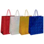Пакет подарочный 26x12,7x32,4 см, ЗОЛОТАЯ СКАЗКА голография, ассорти 4 цвета, 606607