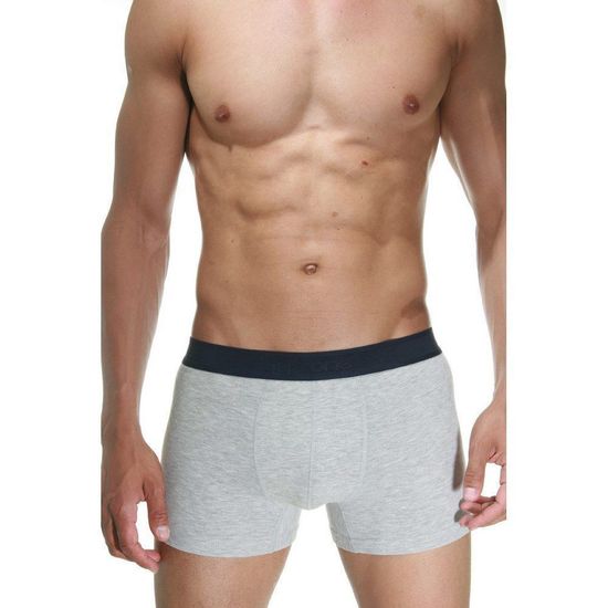 Набор мужских трусов боксеров 3в1 (темно-синие, светло-серые в полоску, светло-серые) DARKZONE DZN9007