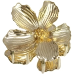 Заколка-краб для волос «AKS - DesignPRO», цветок, цвет золото и хром, 4,5*4,5см