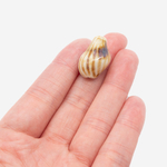 Бусина в форме морской ракушки, 14,6*21мм, кофейно-молочная, глазурированный фарфор