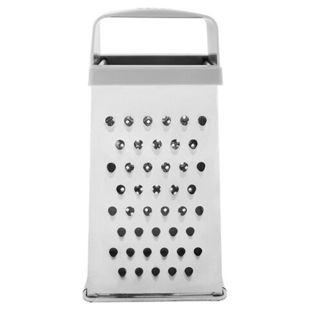 Терка 4 грани 22х11х8,5 см, белая жесть с пластиковой ручкой, BOOMHOUSE (БумХаус) Кварц, 701859