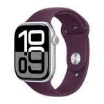 Умные часы Apple Watch Series 10 GPS, 46mm, Silver Aluminium Case with Sport Band S/M, Plum (Серебристый)
