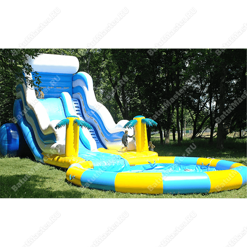 Надувная водная горка с бассейном «Пляжный оазис», 17*6*7 м