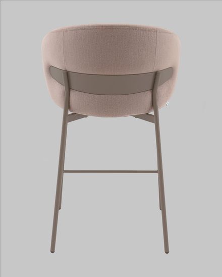 Стул полубарный Блейз велюр бежевый, каркас бежево-серый