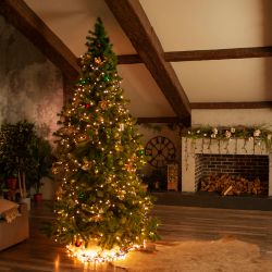 ULD-S5000-500-DGA WARM WHITE IP20 Гирлянда светодиодная. 50м. 500 светодиодов. Теплый белый свет. Провод зеленый. ТМ Uniel