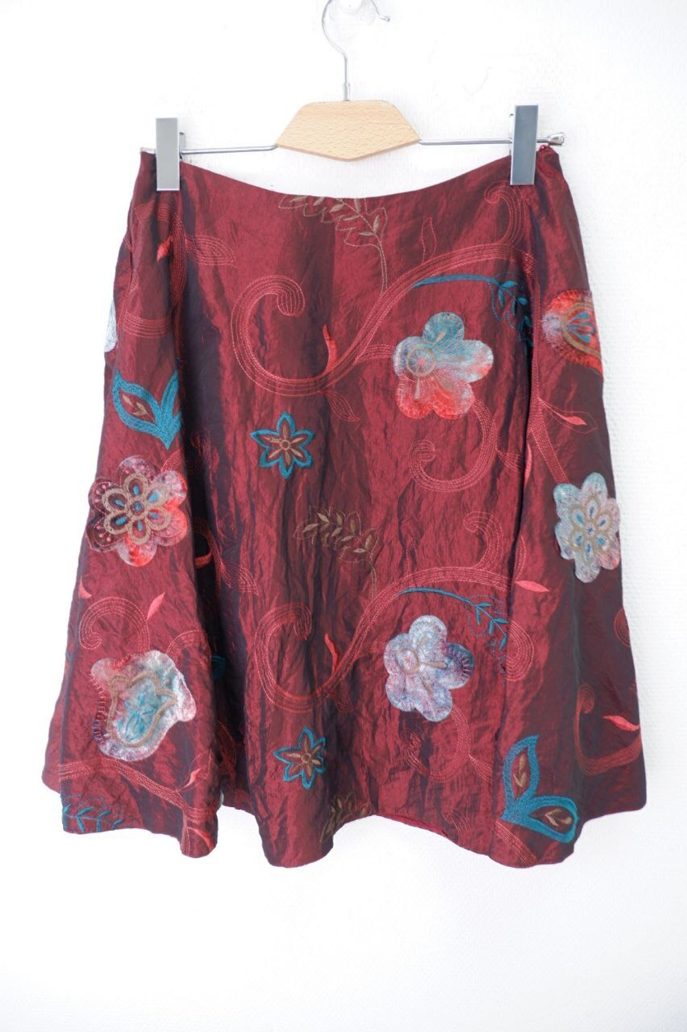 Юбка миди с цветочным принтом 44 размер