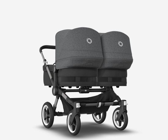 Коляска для двойни 2 в 1 Bugaboo Donkey 5 Twin Grey melange/Midnight black/Graphite