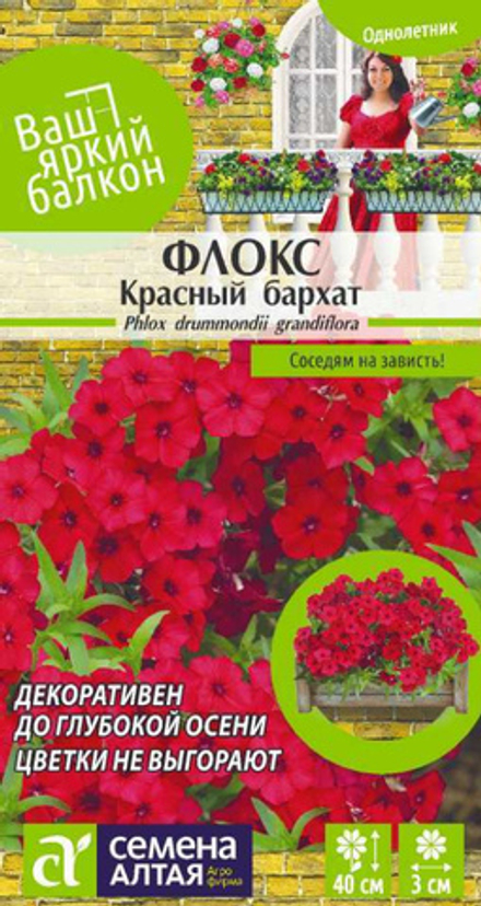 Флокс Красный Бархат друммонда, 0,05 гр. (Семена Алтая)