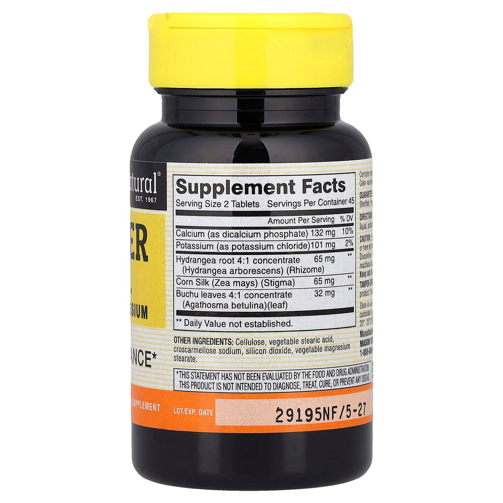 Mason Natural, Мочегонные таблетки с калием, 90 штук