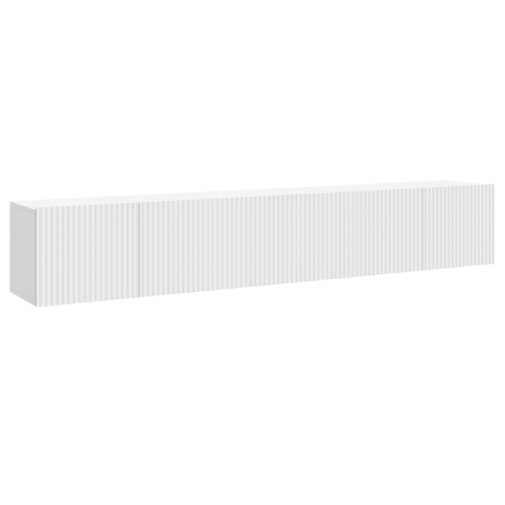 Тумба под телевизор подвесная Белый снег Софт, Паола, 213х35х35,8 см