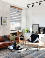 Рулонная штора - День-Ночь - Ткань: "Канзас" - цвет: светло-серый