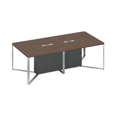 Стол для переговоров составной 2-секционный  дуб гладстоун / дуб гладстоун / антрацит