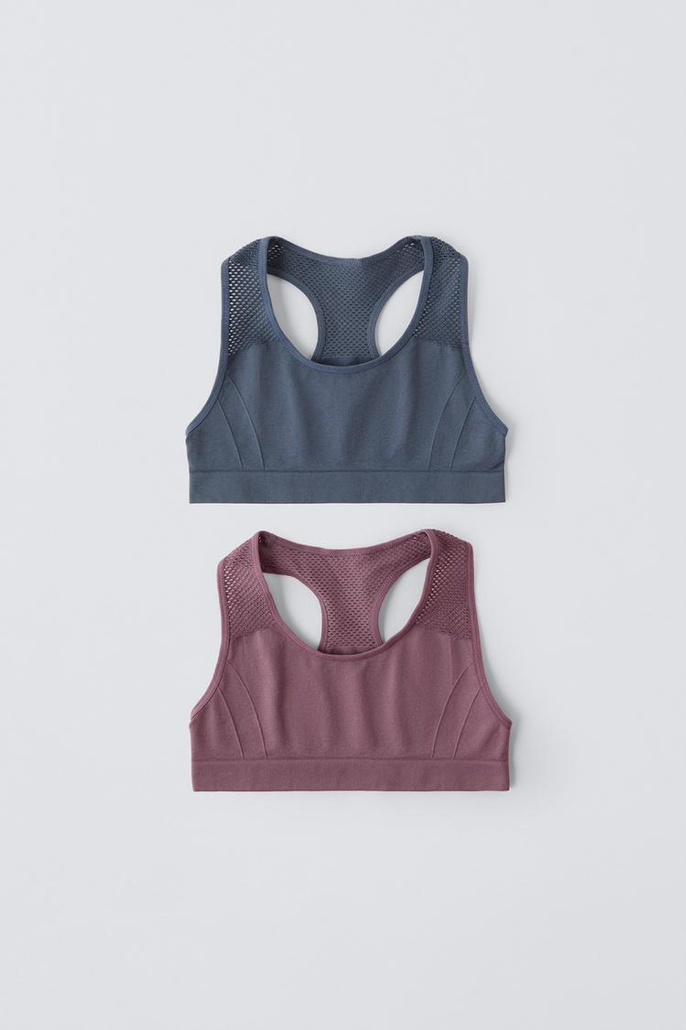 ZARA НАБОР ИЗ ДВУХ ТОПОВ SEAMLESS SPORT, РАЗНОЦВЕТНЫЙ