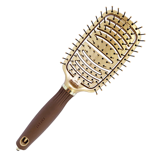 Olivia Garden Щетка Expert Care Flex Nylon Bristles Gold&Brown