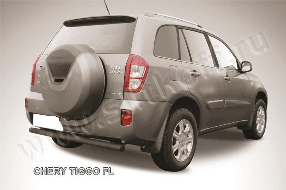 Защита заднего бампера (нержавейка) Chery Tiggo FL (2011-2016) d76 (черный)
