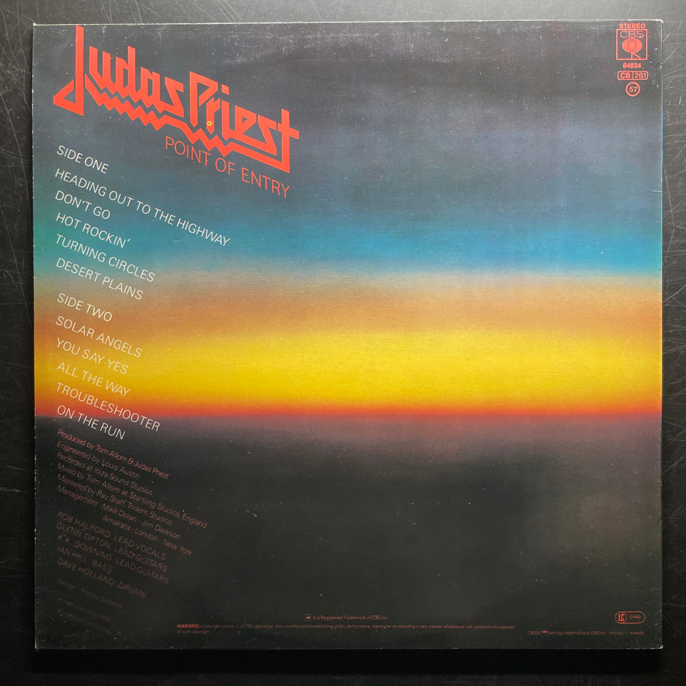 Judas Priest - Point Of Entry (Голландия 1981г.)
