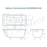 Ванна чугунная Delice Continental 150х70 с антискользящим покрытием DLR230612-AS