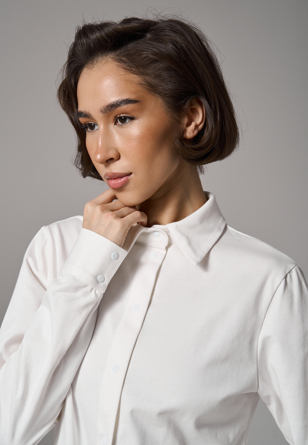 Рубашка трикотажная молочная