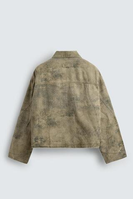 ZARA КУРТКА СВОБОДНОГО КРОЯ С АБСТРАКТНЫМ ПРИНТОМ, РАЗНОЦВЕТНЫЙ