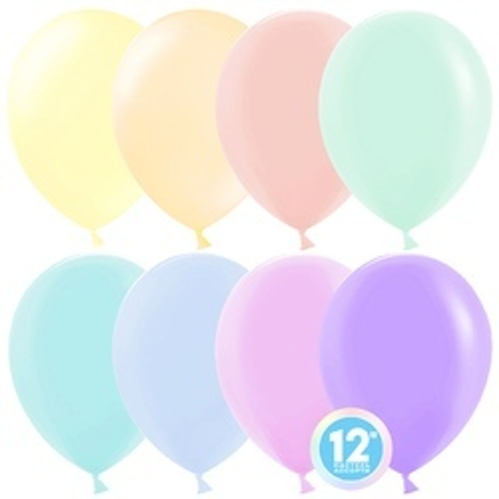 Шар (12"/30 см) Макарунс, Ассорти, пастель 100 шт.