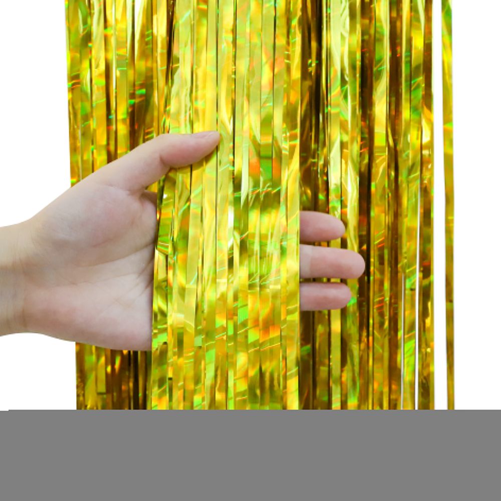 Занавес Дождик Электрик, Золото, Голография, 100*200 см, 1 шт.