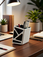Подставка для ручек "Модулар", пластик, 3D-печать, чёрная с белым