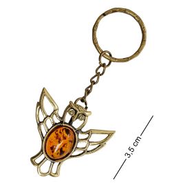 AM-1616 Брелок «Сова Лили» (латунь, янтарь)