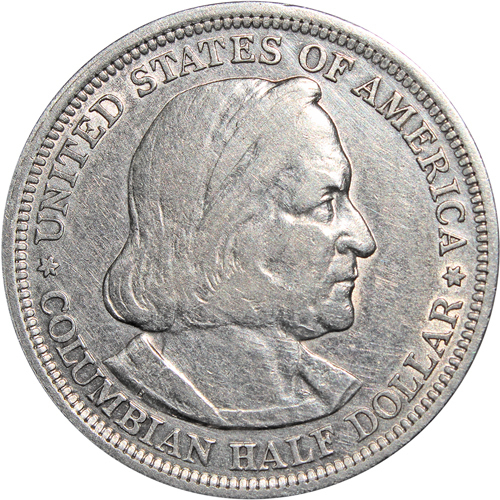 1/2 доллара. США. (Колумб). Серебро. 1893 г. XF