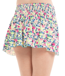 Юбка для девочки теннисная Lucky in Love Novelty Print Flower Frenzy Smocked Skirt - разноцветный