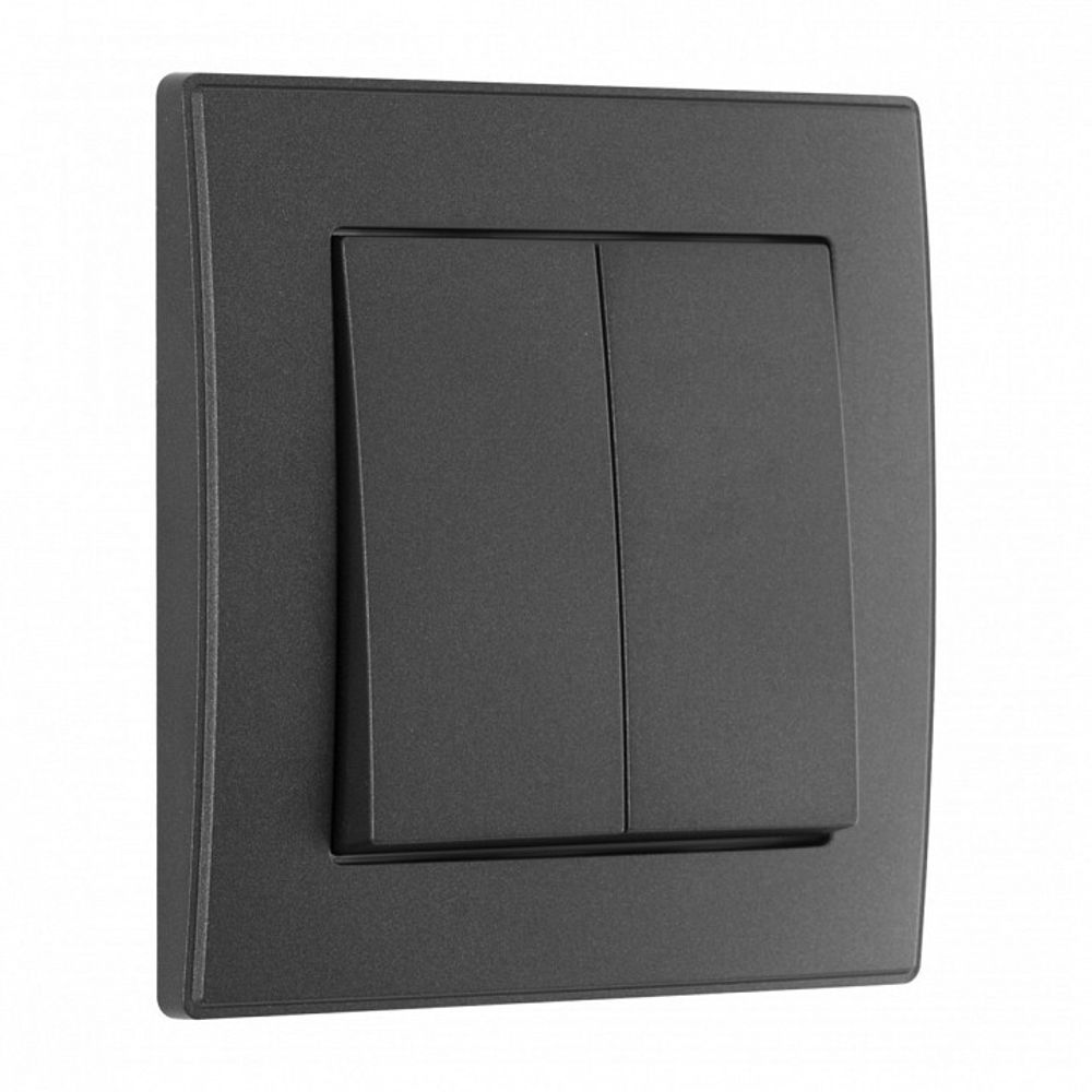 Выключатель двухклавишный Arte Milano SET06-1 SET06-1-30-2 black