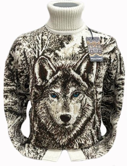 Pulltonic из шерсти и кашемира "Лесной Волк" Размеры (46-54)