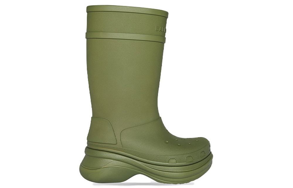 Crocs x Balenciaga Balenciaga plastic trend outdoor mid-tube boots men's green