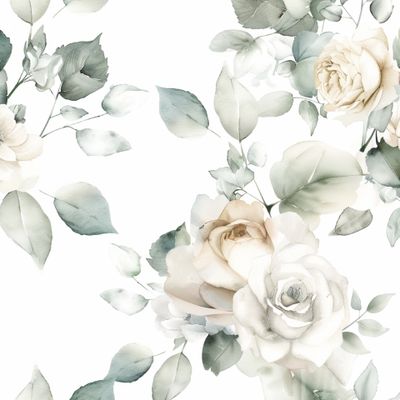 Белые акварельные розы