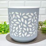 Кашпо Leaves 8л, серый/белый