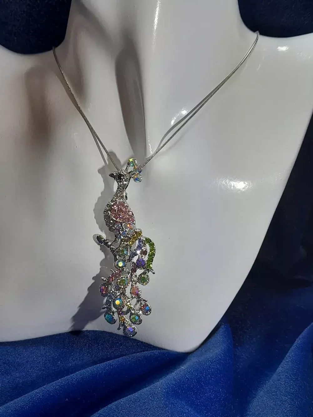 Брошь-кулон Жар-птица на ветке серебро