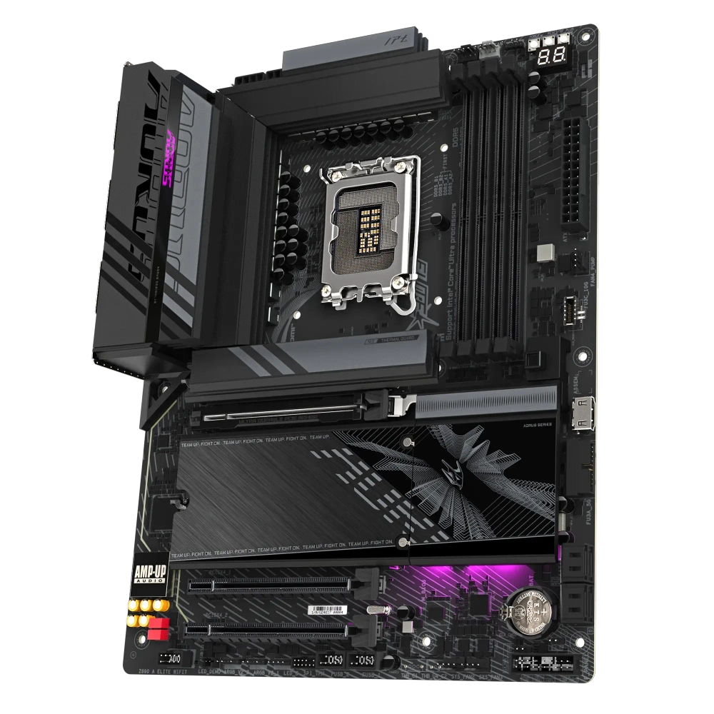 Материнская плата GIGABYTE Z890 A ELITE WIFI7, LGA1851, Z890, 4xDDR5, PCIe5.0, DP+USB4, 4xM.2, ATX