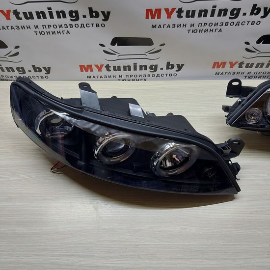 Передние фары Opel Vectra B angel eyes black