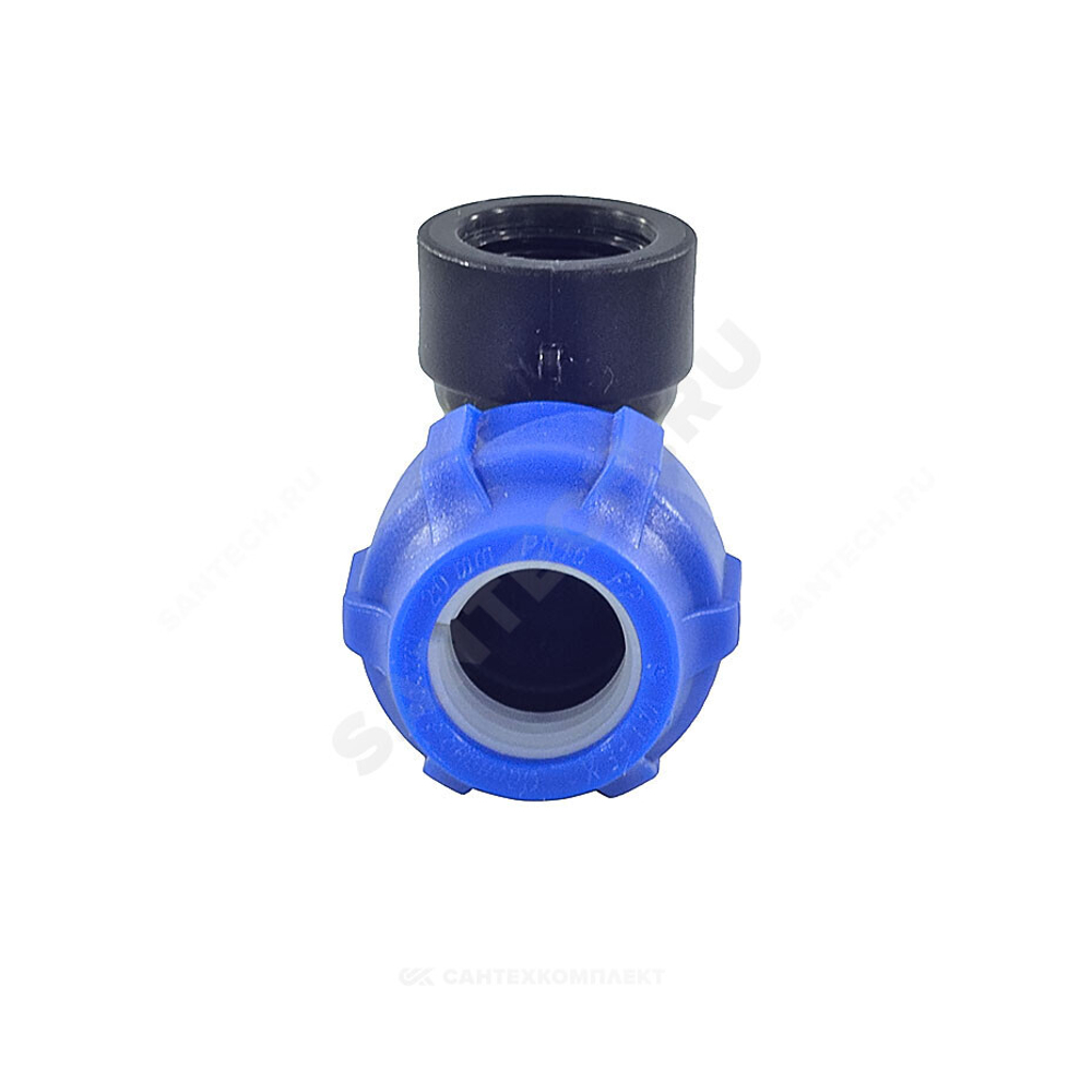 Отвод компрессионный ПЭ Дн 20х1/2"х90гр ВР Ру16 VALFEX 1210012320012