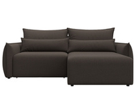 Диван угловой Лига-051 НПБ угол универсальный РОГОЖКА Амур 05 коричневый