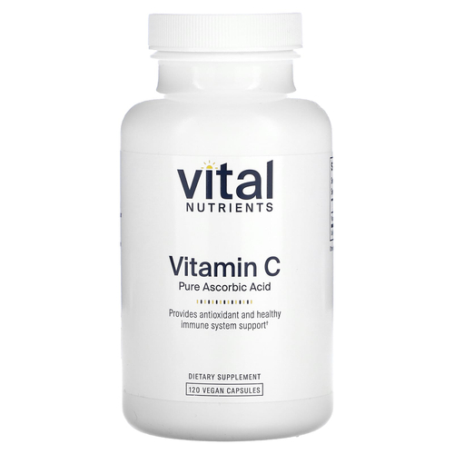 Vital Nutrients, витамин C, 120 веганских капсул (1000 мг в 1 капсуле)