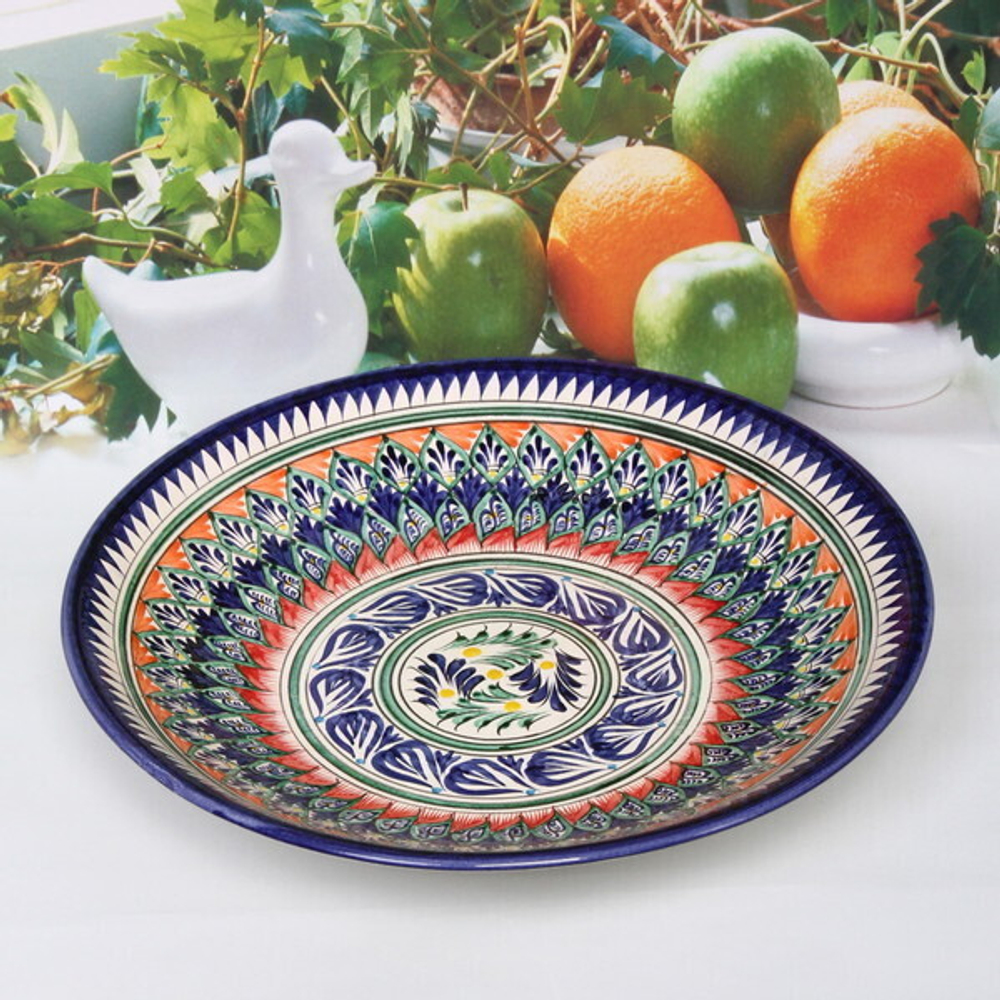 Ляган плоский 34см Риштанская керамика