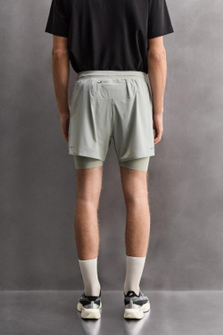 ZARA ШОРТЫ ДЛЯ БЕГА 2 В 1, ЖЕМЧУЖНО-СЕРЫЙ