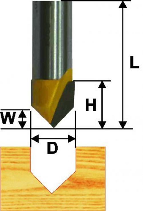 Фреза пазовая галтельная V-образная Энкор 9307