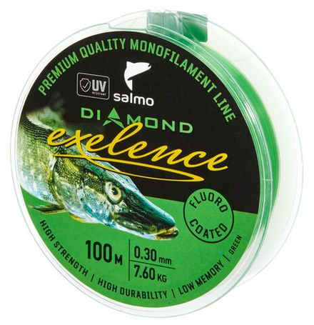 Леска монофильная Salmo Diamond EXELENCE FLUORO COATED Green 100/030